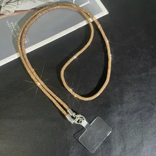 vortixia Umhängekette mit Glitzer-Strass, Telefon-Lanyard, langes Hängeband, Handy-Seil, Anti-Drop-Handykette
