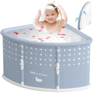 Faltbare Badewanne Erwachsene - Tragbare Mobile Badewanne Klappbadewanne Faltbadewanne Großer Faltbarer SPA-Wannentub für Dusche,Sitzbadewanne, Ice Bath Tauglich (Grau)