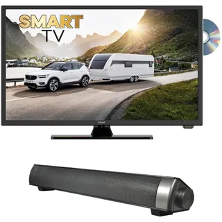 Gelhard GTV1956 + Soundbar LED Smart TV mit DVD und Bluetooth DVB-S2/C/T2 für 12V u. 230Volt WLAN