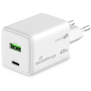 MediaRange GaN Ladeadapter 45W weiß