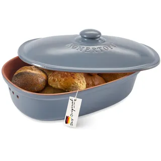 Römertopf Brot Frischetopf oval MAXI Blau Grau
