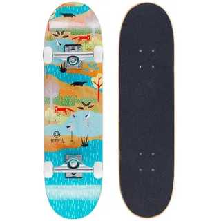 BTFL BJOERK - Kinderskateboard Mini 28" x 7.5" Zoll, Komplettboard für Kinder beige|bunt|blau 7,5"