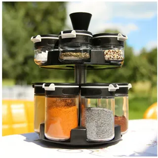 yourGEAR Gewürzkarussell your GEAR Gewürzstreuer Double-Flip 12 Gewürzdosen 6x 200 + 6x 85 ml