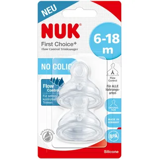 NUK First Choice+ Flow Control Trinksauger Silikon 6-18 Monate