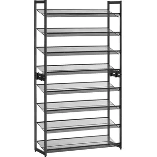 Songmics Schuhregal 92,5 x 164 x 30,7 cm schwarz / schwarz
