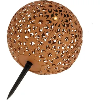 KYNAST GARDEN Kugelleuchte Metall Ø 20 cm inkl. Akku warmweiß rostoptik