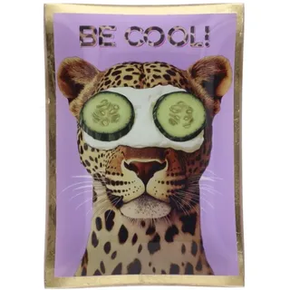 Gift Company Love Plates, Glasteller M, Motiv: Be Cool, lila 10x0,8x14,2cm
