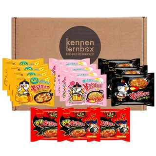Kennenlernbox Buldak Box | BULDAK Ramen 14er MIX | Koreanische Hot Chicken Ramen 14er Mischung zum Probieren