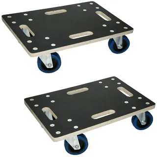 ECD Germany 2er Set Transportroller 35x50 cm bis 800 kg Siebdruckplatte, PP-Räder, Transporthilfe für Umzug, Möbel-Transport Möbelhund Rollwagen Roller Transporter Transportwagen