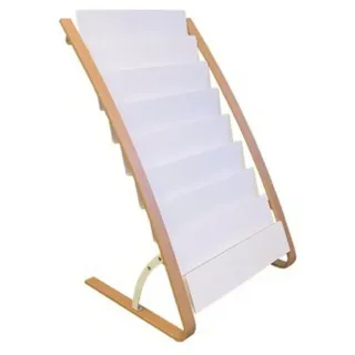 Alba Krapf ALBA Prospektständer DDEXPO8W BC 8x2 Fächer holz/weiß