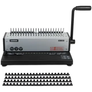 RAYSON Bindegerät, 21 Löcher, Bindet 200 Blatt,mit einem Plastik-Bindekamm-Set für den täglichen Gebrauch, SD-1201