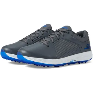 SKECHERS Men's Elite 5 Arch Fit Waterproof Golf Shoe Sneaker, Gray/Blue, 8