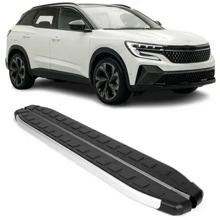 OMAC Kfz-Schmutzfänger Schweller Seitenschweller für Renault Austral 2022-2025 Alu 2x, 2-tlg., Rutschfest, Haltbar, Aerodynamik schwarz|silberfarben