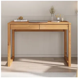 Idimex Schreibtisch NOAH mit 2 Schubladen aus Massivholz in Eiche Farben. Robuste Computertische, möbel für arbeitszimmer, Arbeitstisch mit Stauraum, büromöbel