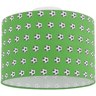 GLOBO Deckenleuchte Kinderlampe Kinderzimmerlampe Deckenlampe Schirmleuchte Spielzimmer, Metall weiß grünfarbig, 1x E27 Fassung, DxH 30x25,5 cm