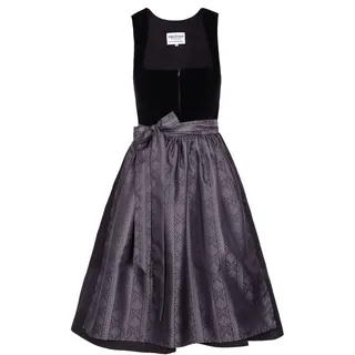 Edelnice Midi Dirndl Evi Samt Schwarz 34