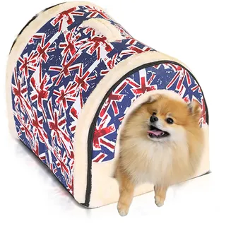 PETCUTE Hundebett hundehöhle Katzenbett Katzenhöhle Kuschelhöhle Katzenhaus Faltbare gemütliche Welpen Bett mit abnehmbarem Kissen