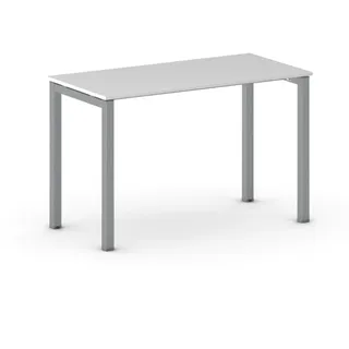 Konferenztisch PRIMO SQUARE 120x60 cm, graues Metallgestell, weiß