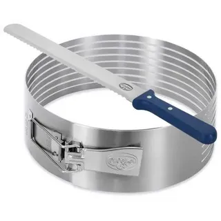 Dr. Oetker Tortenboden-Schneidhilfe Ø26-28 Set, inklusive Konditor-/Glasurmesser, zum leichten Schneiden von Tortenböden, gleichmäßige Tortenböde