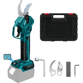 Akku Astschere Elektrisch für Makita 18V, Kabellos Akku Gartenschere Max 65mm Gartenschere 4 Gängen Bürstenlose Astschere mit LCD-Display für Zweige, Sträucher, Stämme