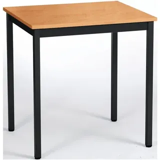 Sodematub Mehrzwecktisch buche, schwarz rechteckig, Vierkantrohr schwarz, 70,0 x 60,0 x 74,0 cm