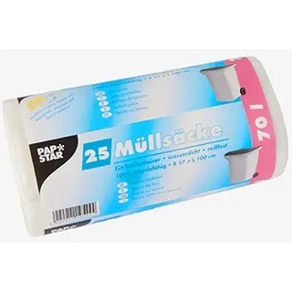 Papstar Starpak 25 Müllsäcke, HDPE 70 l 100 cm x 57,5 cm transparent