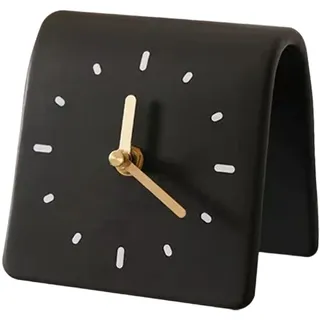 XLWLLNJ Lautlose Tischuhr, Minimalistische Dekoration, Tischaccessoire, Modern für Büro, Regal, Schreibtisch, Zimmer, Schwarz