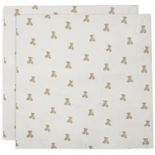 Jollein 535-852-66095 Spucktücher/Mundtücher hydrofiel Teddybär weiß 2er Pack (115x115 cm)