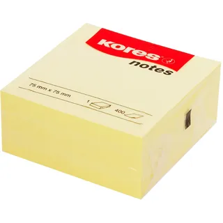 KORES Haftnotizen Würfel, 75 x 75 mm blanko, gelb