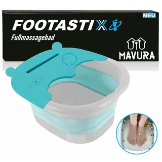 MAVURA Fußbad FOOTASTIX Fußmassagebad Fußwanne Fussbad Fußbadewanne, Fußmassageschale Fuß Bad mit Massage faltbar weiß