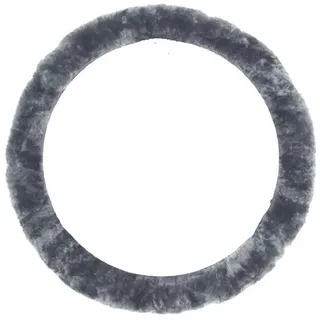 IWH Lenkradbezug Lammfell Lenkradbezug Lenkradkranz Fell Lenkradhülle 100% echtes Lamm schwarz