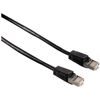 Hama 5m Netzwerk-Kabel Cat5e STP Lan-Kabel Schwarz LAN-Kabel, RJ45, Kein (500 cm), Patch-Kabel Cat 5e Gigabit Ethernet schwarz