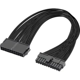 GELRHONR 24Pin ATX Netzteil Verlängerungskabel,Motherboard ATX Netzteil 24 Pin (20+4) Stecker auf Buchse Verlängerungskabel-1Ft