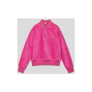 Pullover mit Troyer-Kragen, Pink, L