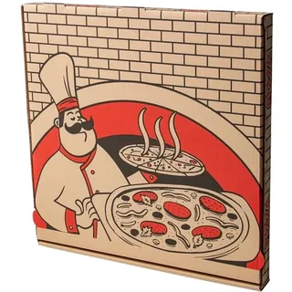 Paxit - Pizza Box 50 Stück, Pizzabox 500x500x40 mm Bedruckte, Pizzakarton 3-Lagig, Pizza Karton Grammatur: 395 g/m2, Pizza Transportbox Gestanzt, Pizzaschachtel Welle B, Pizza Aufbewahrungsbox