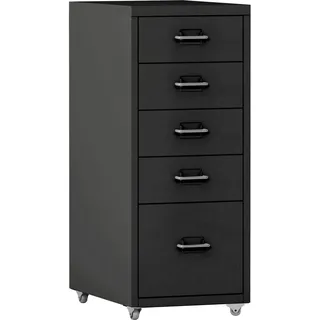 [en.casa] Kökar Rollcontainer 69 x 28 x 41 cm Schwarz