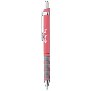 rOtring Tikky-Kugelschreiber in Pastellfarben | blaue Tinte | mittlere Spitze (1,0 mm) | Schaft in Tea Rose | federleicht mit gummiertem Soft-Touch-Griff | 12 Stück