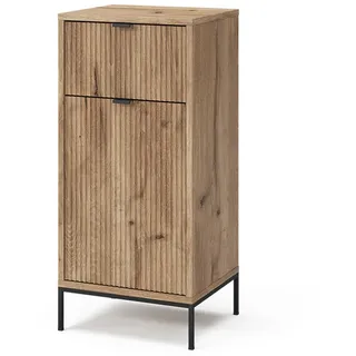 Vicco Midischrank Eliza, Viking Oak 40 x 87 cm mit Tür und Schublade