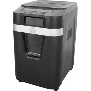 HP Aktenvernichter Pro Shredder Auto 200MC Aktenvernichter mit Partikelschnitt P-5, 2 x 12 mm, bis 200 Blatt, schwar (Microschnitt)