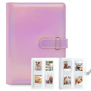 128 Taschen Fotoalbum für Fujifilm Instax Mini LiPlay 11 12 9 8+ 8 7S Sofortbildkamera/Mini LINK2 Drucker, für Polaroid SnapTouch PIC-300 Z2300 Mint Zip Sofortbildkamera Drucker (Magic Pink)