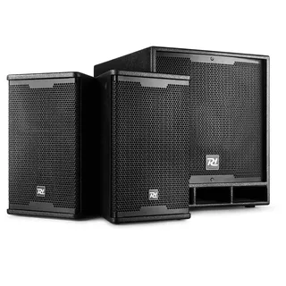 Power Dynamics Combo 1500 - PA Lautsprecher, 2.1 DJ Boxen Set, 15 Zoll, PA Set, aktiv Subwoofer, 8 Zoll Topteile, Bluetooth, Mobile PA Anlage Komplettset - 1500 Watt - DJ Anlage