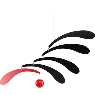 Flensted Mobiles Flensted f005Red Flowing Rhythm, red Mobile, Stahl, rot/schwarz, 30x45cm