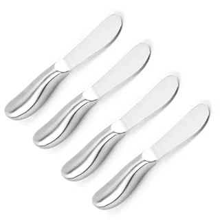 VANRA 4 Stück Buttermesser Klein Set Käsemesser Edelstahl Dessertmesser Set Kleine Brot Creme Messer 13,5 cm