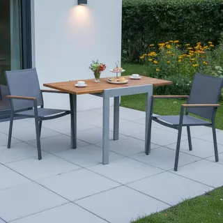 Merxx Balkonausziehtisch 130 x 65 x 75 cm beige/silber