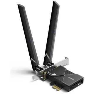 UGREEN WiFi 7 BE6500 WLAN Karte mit Bluetooth 5.4, 6GHz Band, MLO, Einfache Installation, WPA3, Netzwerkkarte mit 2x6dBi Antennen, PCIe WLAN Karte kompatibel mit Windows 11.
