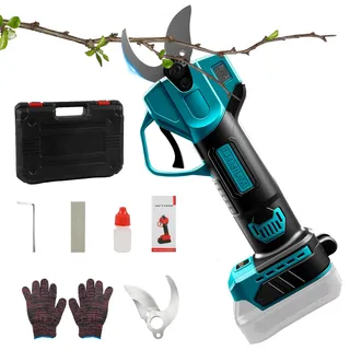 Akku Astschere kompatibel mit Makita 18V Akku,Bürstenloser Motor mit 2 SK7 Ersatzklingen,51mm Maximaler Schnittdurchmesser,zum Beschneiden von Bäumen und Obstbäumen(Ohne Akku)