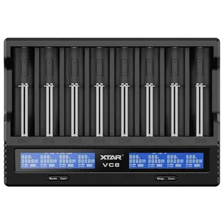 XTAR VC8 - Ladegerät für Li-Ion 3,6V - 3,7V und NIMH 1,2V Akkus