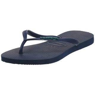 Havaianas Damen Slim Logo Metallic Flip Flops, Marineblau, Marineblau, 33/34 EU