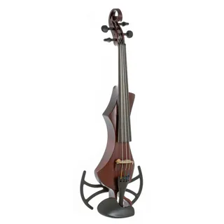 GEWA E-Violine, elektronische Violine, Novita 3.0 Rotbraun mit Adapter für Schulterstützen, 4-saitig inkl. Adapter 4-saitig Rotbraun