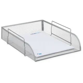 Relaxdays Dokumentenablage stapelbar, Silber